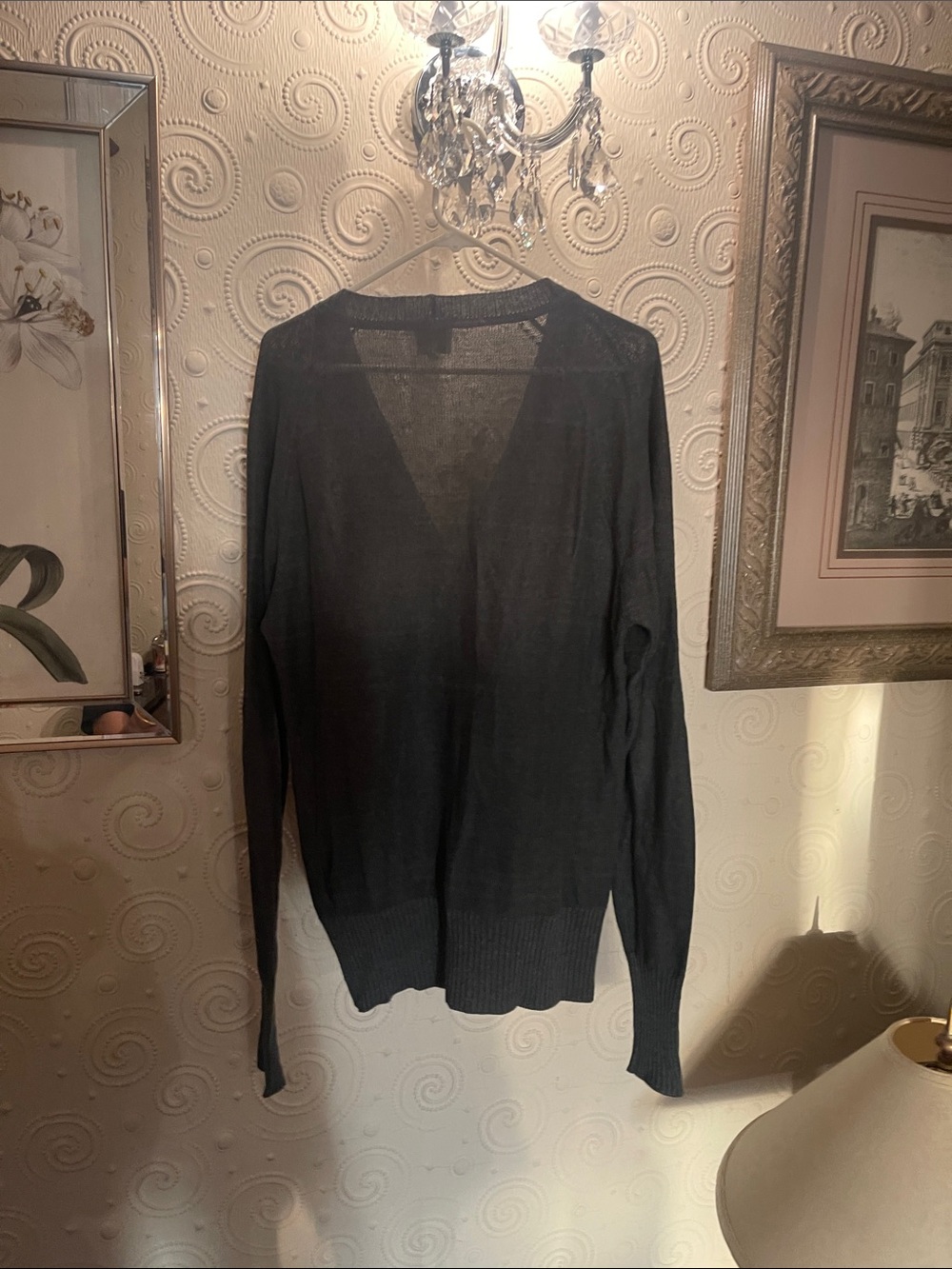 Vivienne Westwood Men's Charcoal Gray V-Neck Cardigan - Picture 6 of 9